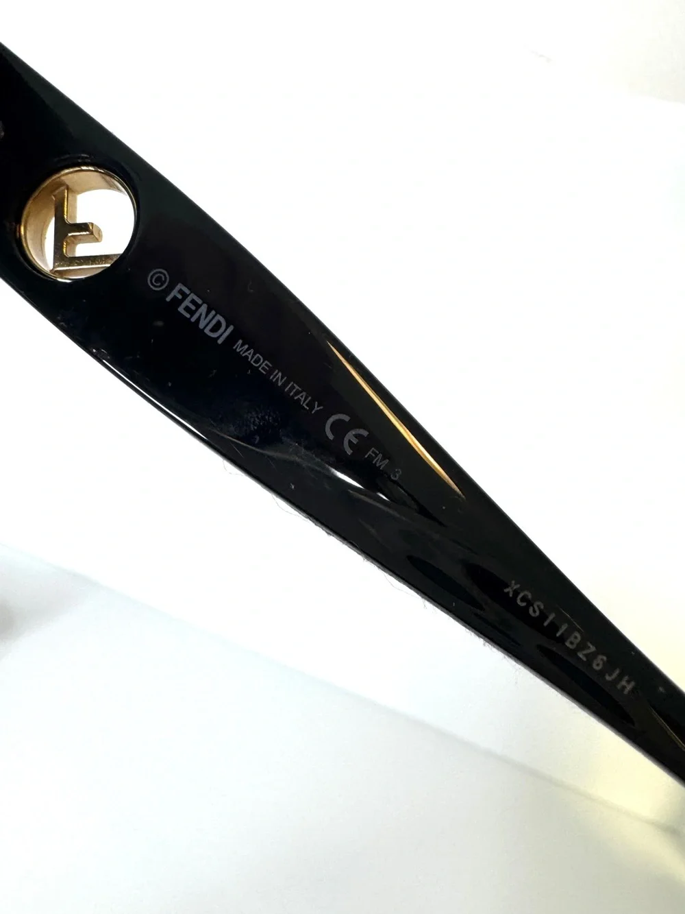 FENDI Sunglasses FF0360/G/S Oversized Cat Eye Black Gradient Gold Tone Accent